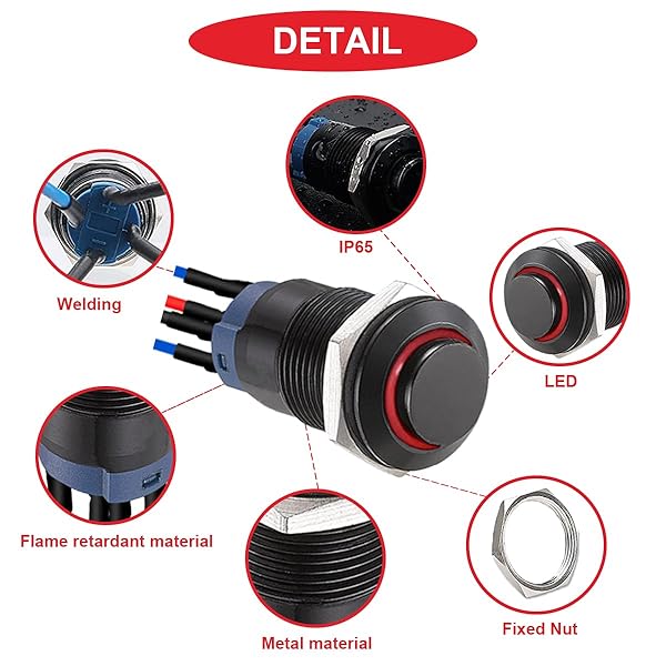 ������̵����6 �� 12 �ߥ�᡼�ȥ��å� LED �ץå���ܥ��󥹥��å��֥�å���������������դ���IP65 �ɿ�ץå���ܥ��󥹥��å���1NO 1 �̾��ư�֥ޥ��ܡ������ֿ� LED �դ�����ե��å�