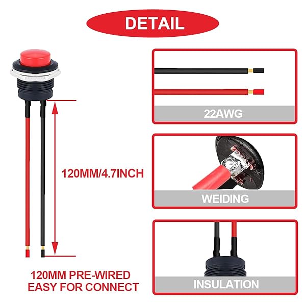 ������̵����8������ 16mm ��/��/��/�� �⡼��󥿥�ץå���ܥ��󥹥��å� SPST ON OFF �����å� 3A 250V AC/6A 125V AC 2�ԥ� �����������ݷ������å� �磻�䡼����������å��դ� �֡��ܡ�����