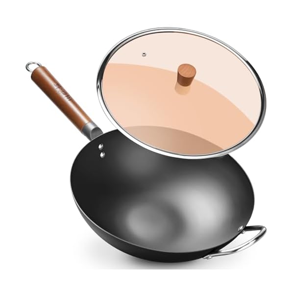 【送料無料】中華鍋 フライパン 32cm 深型 炒め鍋 ih ガス対応 蓋付き 北京鍋 蓋付き 中華料理店 レストラン 家庭用