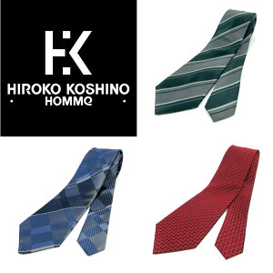 【ヒロココシノ オム】HIROKO KOSHINO ネクタイ ストライプ ドット チェック 青 紺 赤 黒 黄 ネイビー ブルー ビジネス シンプル おしゃれ ギフト プレゼント 日本の男 ブランド(_03254)