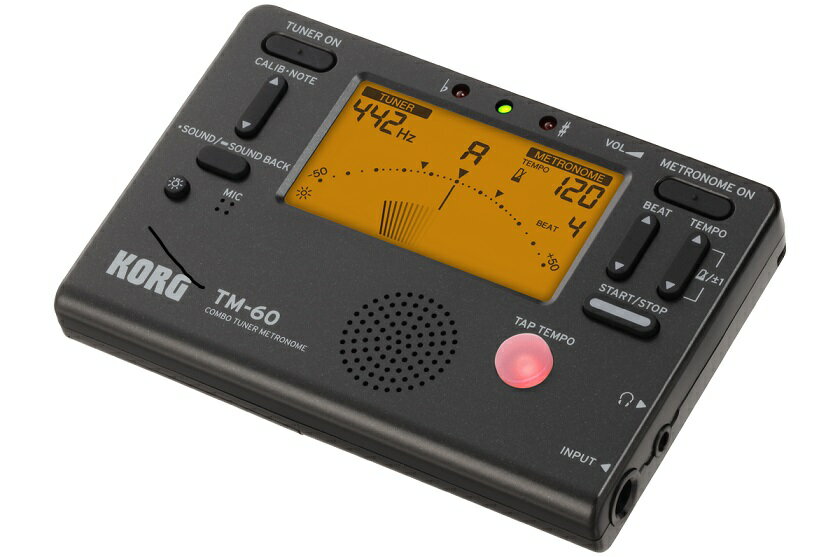 KORG TM-60 BK　COMBO TUNER METRONOME　コルグ　チューナー・メトローム　ブラック　吹奏楽部の定番商品！