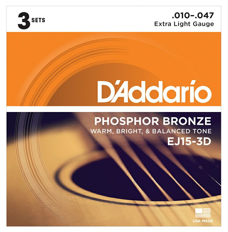 ���ڸ����ò��ۡ� D'Addario��EJ15-3D ����EJ15-3DBP�ˡ�3���åȥѥå����������ꥪ�����������ƥ��å������������������ȥ�饤��