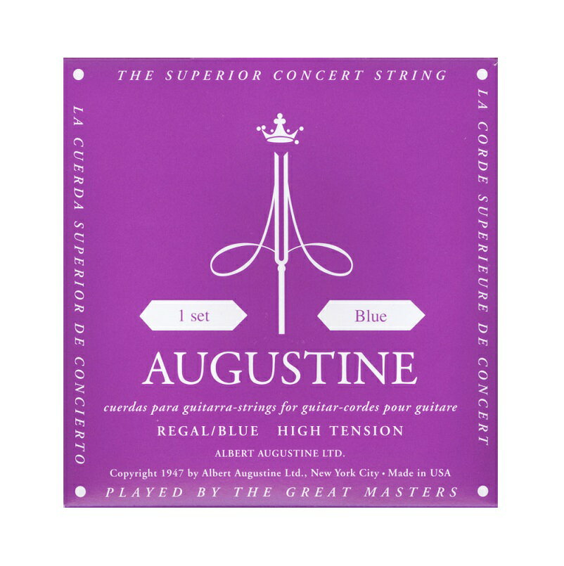 ◆AUGUSTINE REGAL/BLUE SET 1SET オーガスチン クラシックギター弦　リーガル・ブルー　ハイテンション