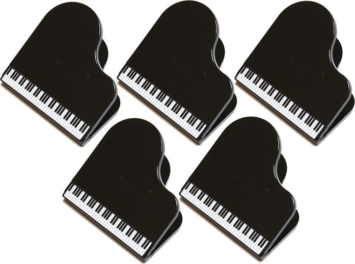 YOSHIZAWA　KB5810-03 x 5　吉澤　ペーパークリップ　ピアノ　黒　5個セット販売！