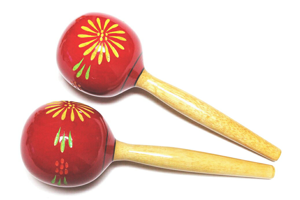 KIKUTANI Maracas　MA-3500 RED　キクタニ　木製 マラカス　赤　（2本1組）