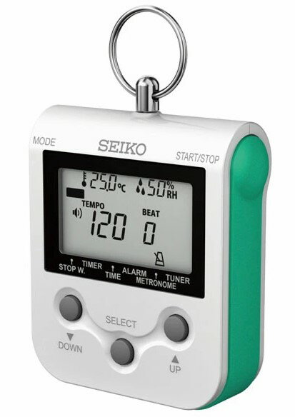 SEIKO DM90　DM90G　セイコー　電子メトロノーム　アップルグリーン（G）　ストップウオッチ・タイマー・アラーム・時計・温度計・湿度計　機能搭載！