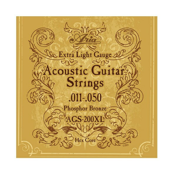 ARIA AGS-200XL Acoustic Guitar Strings Extra Light アリア アコースティックギター弦 エクストラ ライトゲージ