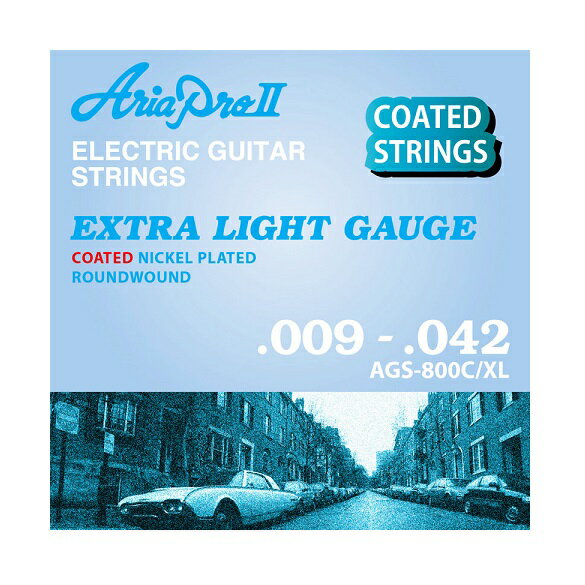 ARIA AGS-800C/XL Coated Extra Light Electric Guitar Coated Strings エクストラ・ライトゲージコーディング弦