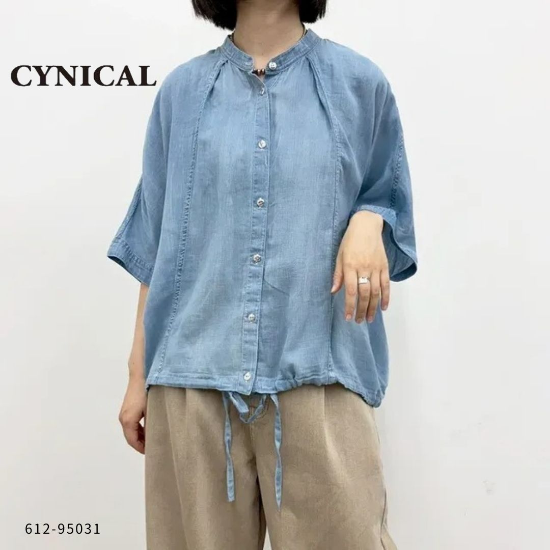 Rakuten - CYNICAL ( シニカル ) 【 612-95031 】シアーデニムドルマンシャツ デニムシャツ レディース 40代 50代 シアー 羽織 ドルマン ゆったり 体型カバー 綿100 上品 大人レディース