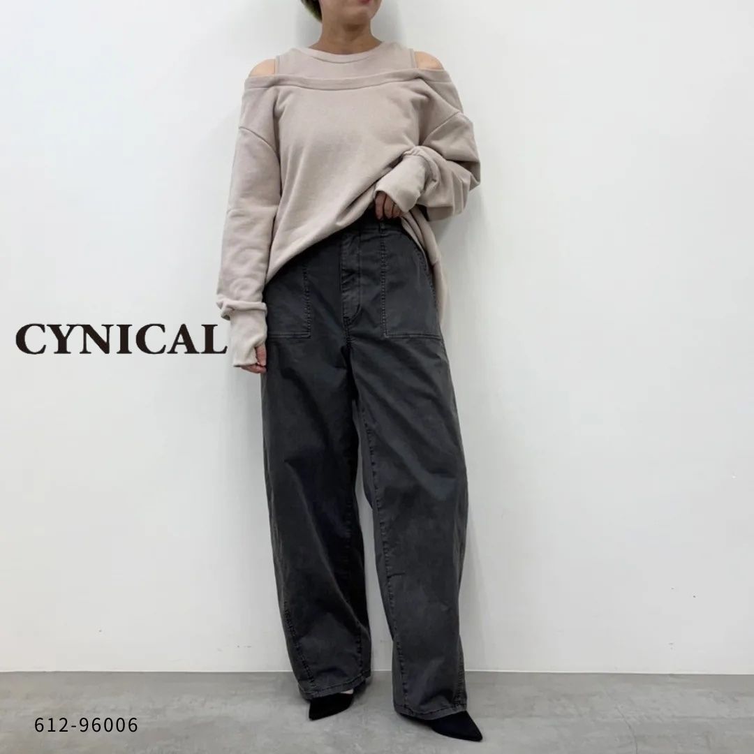 Rakuten - CYNICAL ( シニカル ) 【 612-96006 】CNPUストレッチツイルピグメントパンツ テーパードパンツ レディース 40代 50代 ストレッチ ツイル ピグメント ウエストゴム 体型カバー 大人 カジュアル 上品レディース