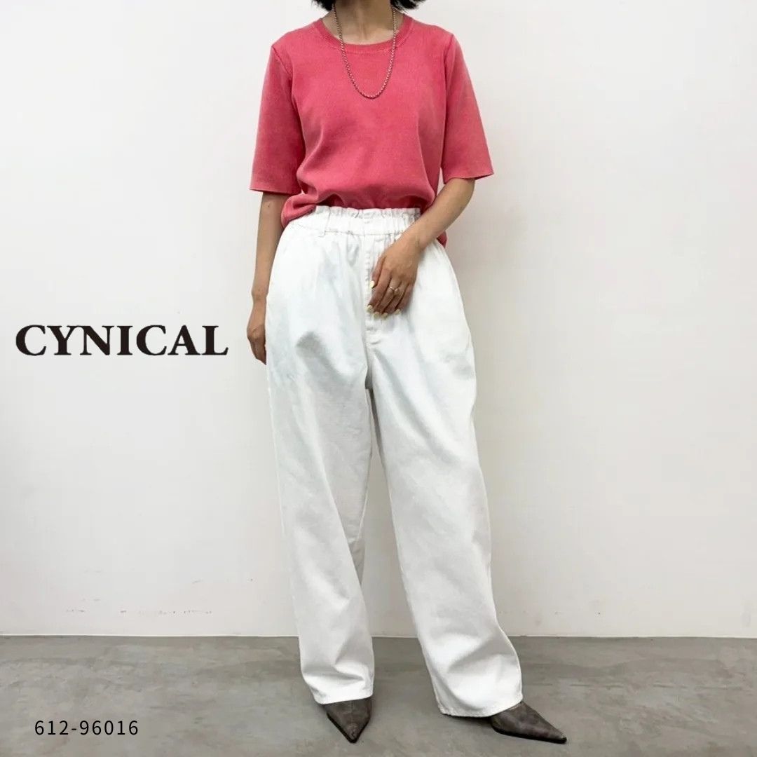 Rakuten - CYNICAL ( シニカル ) 【 612-96016 】ドルオンスデニムイージーパンツ デニムパンツ レディース 40代 50代 イージーパンツ 綿100 ウエストゴム 体型カバー ストレート 大人 カジュアル 上品レディース