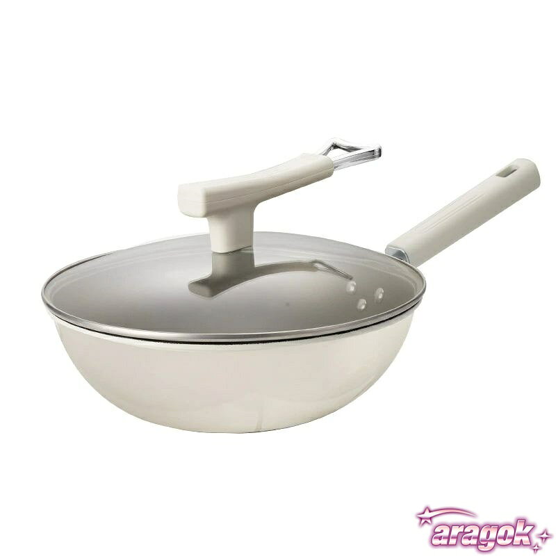 【全品2点で5%OFF】フライパン 高熱効率 チタン鍋 いため鍋 軽量 深型 30cm 32cm THKJ 34cm 熱ムラなし 煙なし 洗いやすい 小型バルブ付き 蓋付き IH対応