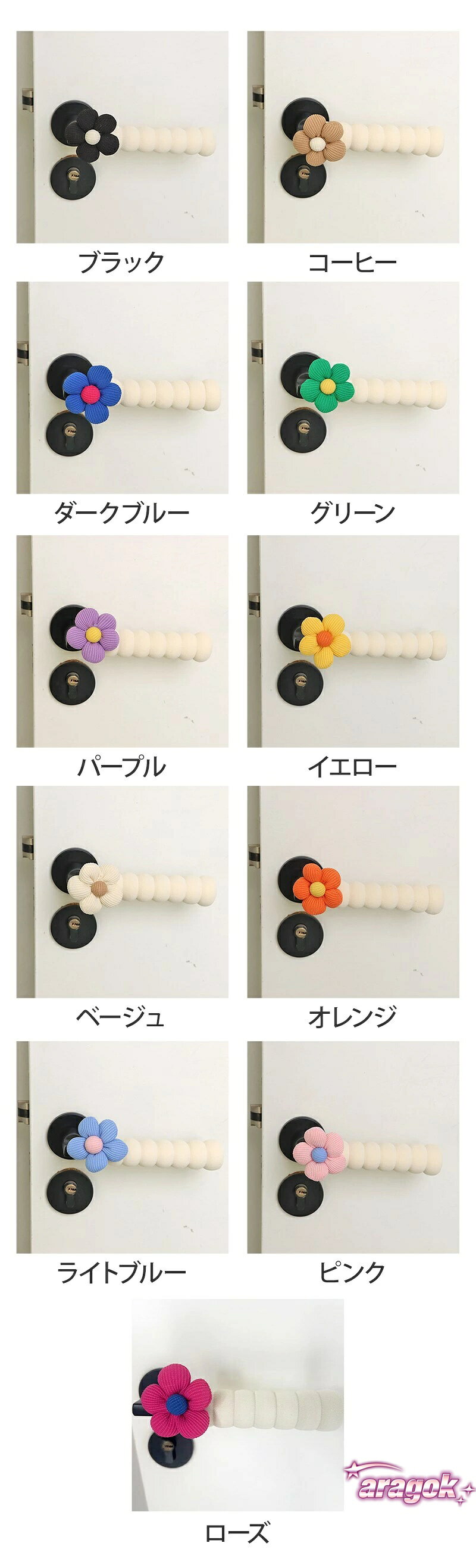 aragokの【全品5%ポイント】赤ちゃん用 幼児用 チャイルドセーフティ ベビーガード 取り付け簡単 2個セット クッション素材 ドアハンドルカバー ドアノブカバー｜アングル2