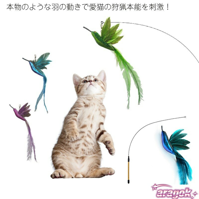【全品2点で5%OFF】おもちゃ 猫じゃらし ハチドリ 天然 交換 ヘッド 一人遊び 運動不足 THKJ 解消 耐久 頑丈 ねこ 遊び ペット 用品 ネコ じゃらし 捕食