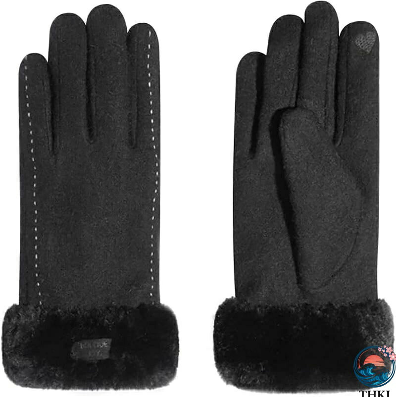 樂天商城 - 【全品2点で5%OFF】手袋 レディース 秋冬 防寒 スマホ対応 保温グローブ 【ふわふわ 裏起毛 タッチパネル対応 瞬間で暖かい THKJ 伸縮性】 防風 厚手 ボア