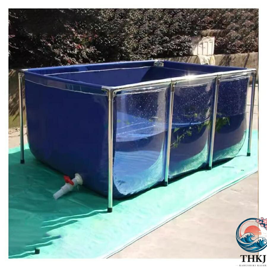 【全品2点で5%OFF】サポート付きキャンバス養魚池、養殖水槽水槽大型厚みのあるナイフこすり布耐候性と..