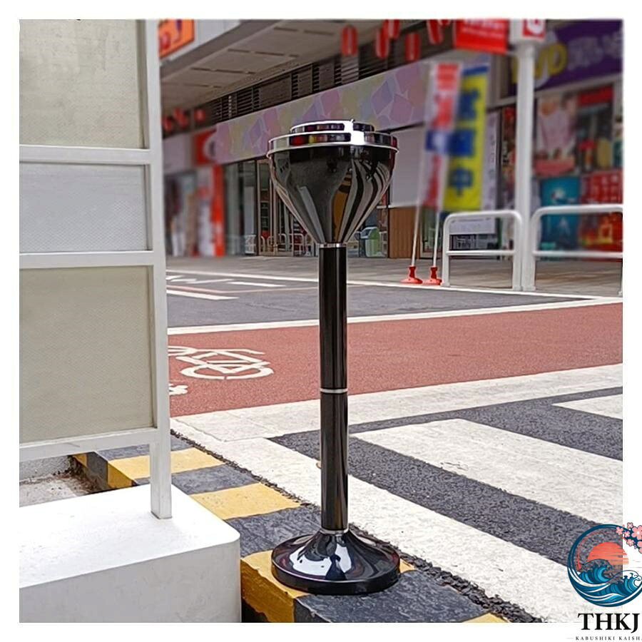 【全品2点で5%OFF】スタンド 灰皿 ふた付、ふた付き煤柱固定灰皿防風消煙柱、屋外ホテル喫茶店用