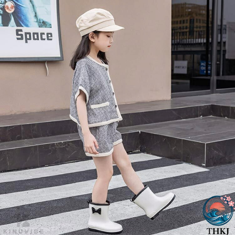 aragokの【全品5%ポイント】レインブーツ 雨靴 長靴 レインシューズ 子ども ブーツ 防寒 キッズ 子供 女の子 リボン 歩きやすい 18〜23cm ジュニア 雨具 梅雨｜アングル2
