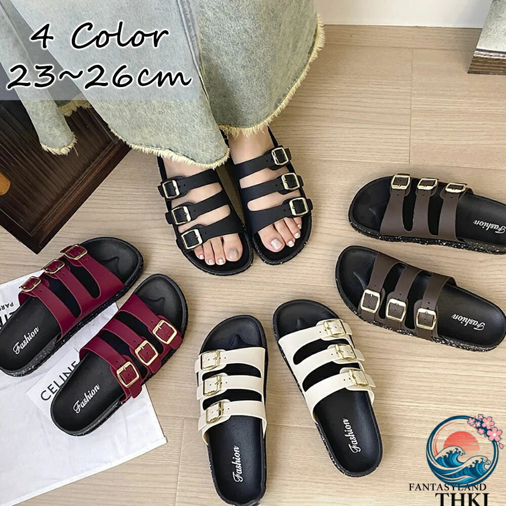 【全品2点で5%OFF】コンフォートサンダル ぺたんこ フラット ストラップ 疲れにくい コンフォート コン..