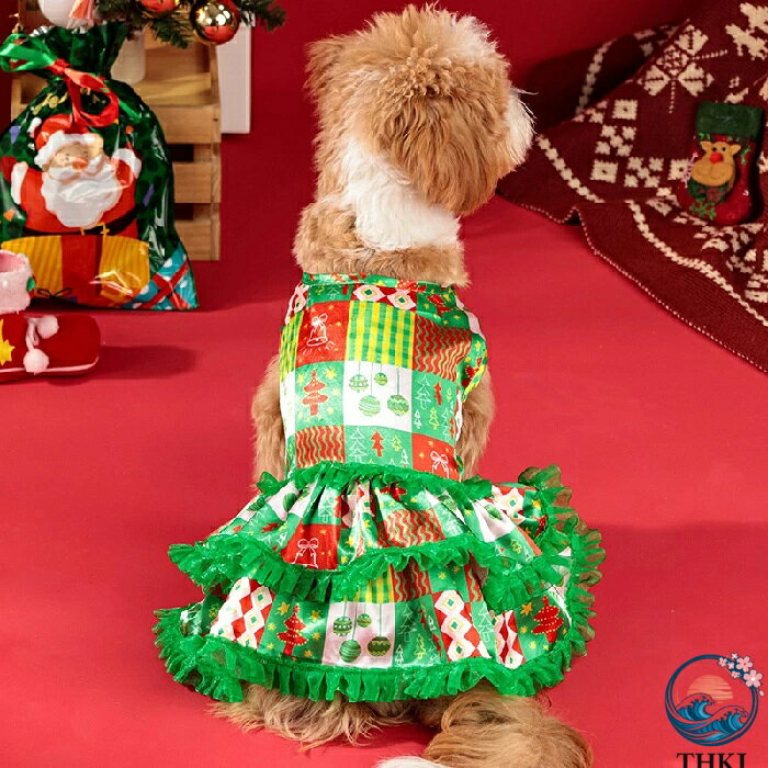 【全品5%ポイント】クリスマス ペット服 ワンピース 猫服 犬服 ドレス ペット クリスマス衣装 犬の服 小型犬 ペットウェア クリスマスツリー コスプレ 魔法使い 撮影 aragok-10011778 aragok サンプル画像2