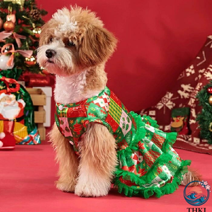 【全品5%ポイント】クリスマス ペット服 ワンピース 猫服 犬服 ドレス ペット クリスマス衣装 犬の服 小型犬 ペットウェア クリスマスツリー コスプレ 魔法使い 撮影 aragok-10011778 aragok サンプル画像3