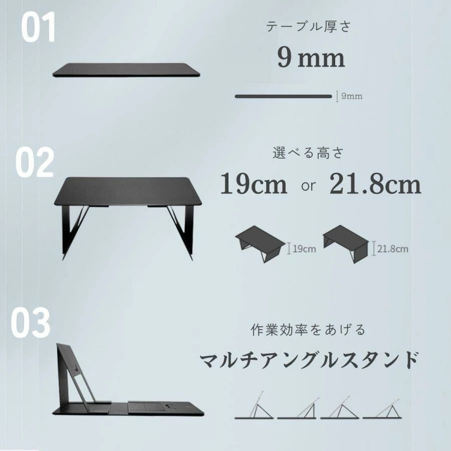 【全品5%ポイント】ノートパソコンスタンド サイドテーブル 折り畳みテーブル テーブル 後部座席 車内 パソコン タブレットスタンド 膝上テーブル 車中泊 [2]