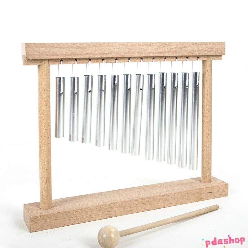 aragokの【全品5%ポイント】卓上ウィンドチャイム 打楽器 教育ツール ハンドチャイム 木製スタンド付き 教室でのパフォーマンス 子供用 省スペース 整理整頓｜アングル3
