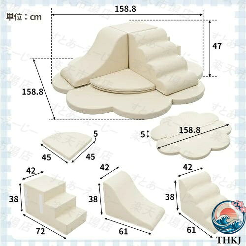 aragokの【全品5%ポイント】2025新作おもちゃ ソフトブロック アスレチック ブロック クッション 滑り台&階段 布製 玩具 大型 室内 遊具 滑り台 キッズスペ｜アングル2