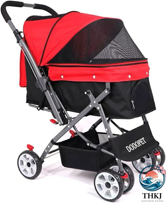 【全品5%ポイント】ペットカート 折りたたみ式ペットストローラー 中小犬猫ペットジョギングベビーカー ペットカート屋外旅行システム お手入れ簡単