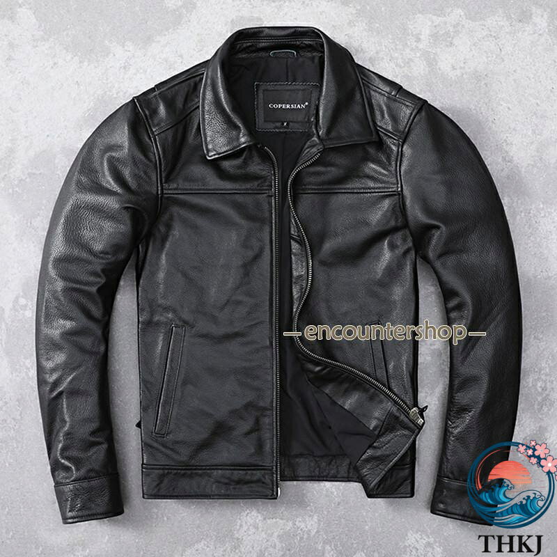 【全品5%ポイント】レザージャケット メンズ ライダースジャケット 革ジャン 本革 牛革 バイクジャケット ブルゾン 防寒 防風 アウター 着痩 人気 aragok-10014820 aragok サンプル画像2