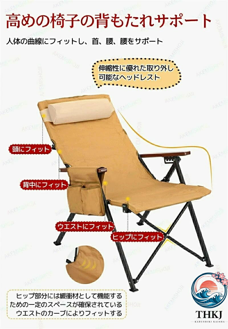 【全品5%ポイント】アウトドアチェア キャンプ椅子 折りたたみ椅子 コンパクトリクライニング ハイバック コンパクトキャンプ イス ウルトラライトフィッ aragok-10014753 aragok サンプル画像3
