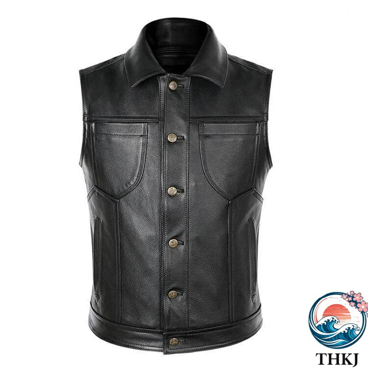 【全品5%ポイント】春夏秋冬 本革 ベスト メンズ レザーベスト 牛革 ジレベスト 前開き チョッキ バイク用ベスト 通勤 カジュ 着回し きれいめ 通勤