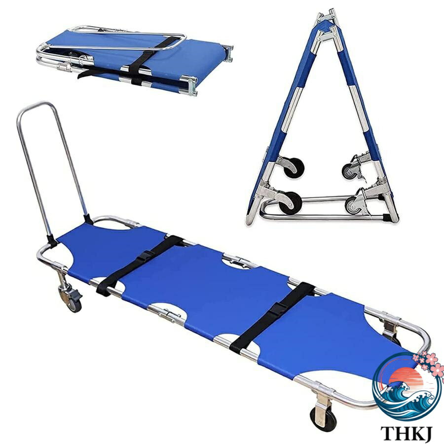 【全品2点で5%OFF】担架 折りたたみ ストレッチャー 4輪 緊急救助用 介護用品 THKJ アルミニウム合金 トラクションストレッチャー 簡易 軽量 多機能 調整可能