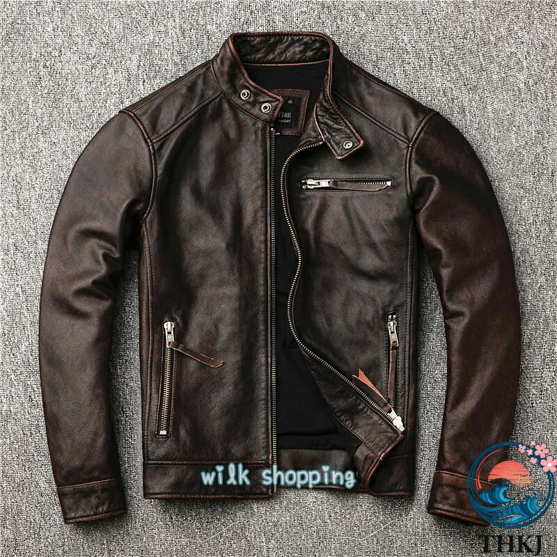 ★品名：メンズ本革革ジャン★素材：牛革★カラー：ブラックブラウン★サイズ：S-XL「サイズ写真をご覧下さい」★季節：春/秋/冬★特徴：すっきりしたデザインでスマートな「シングル」シングルのライダースはミニマルな面持ちで、着回しやすさが抜群です★商品紹介：アイテムの定番「レザー」のご紹介です。革ジャン?レザーを身にまとい、より一層オトナ雰囲気をあげてみませんか？長くご愛用頂くためには、お手入れが欠かせません。精悍な顔つきを引き立て、ハードな印象が強く、 ワイルドなメンズを演出し、トレンド感がたっぷり。男らしくてカッコいいシルエット、落ち着いた配色と 重厚感漂う印象が魅力的で、女性からも好印象。★検索ワード：革 メンズ 革ジャン レザー 保温防寒ライダース シングル ライトアウター ライダースバイウェア 秋冬服 アウター ファッション 秋冬 カジュアル きれいめ お兄系 バイクメンズ 秋冬服 アウター 防寒 防風 耐磨 秋冬 カジュアル ビジネス