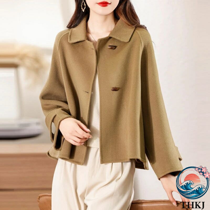樂天商城 - 【全品2点で5%OFF】ウールコート レディース コート 秋冬 ショートジャケット THKJ カシミヤ チェスターコート 20代30代40代50代 厚手生地 着痩せ ミド