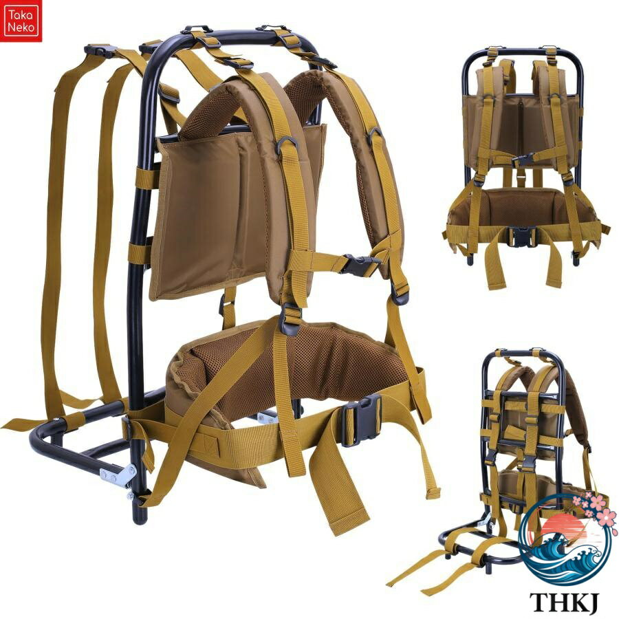 樂天商城 - 【全品2点で5%OFF】超荷重75kg 背負子 キャリー 軽量 背負う補助具 THKJ 背負い子 背負投 釣りや登山に適する 背負い持ち しょいこ 折りたたみ可能 人気