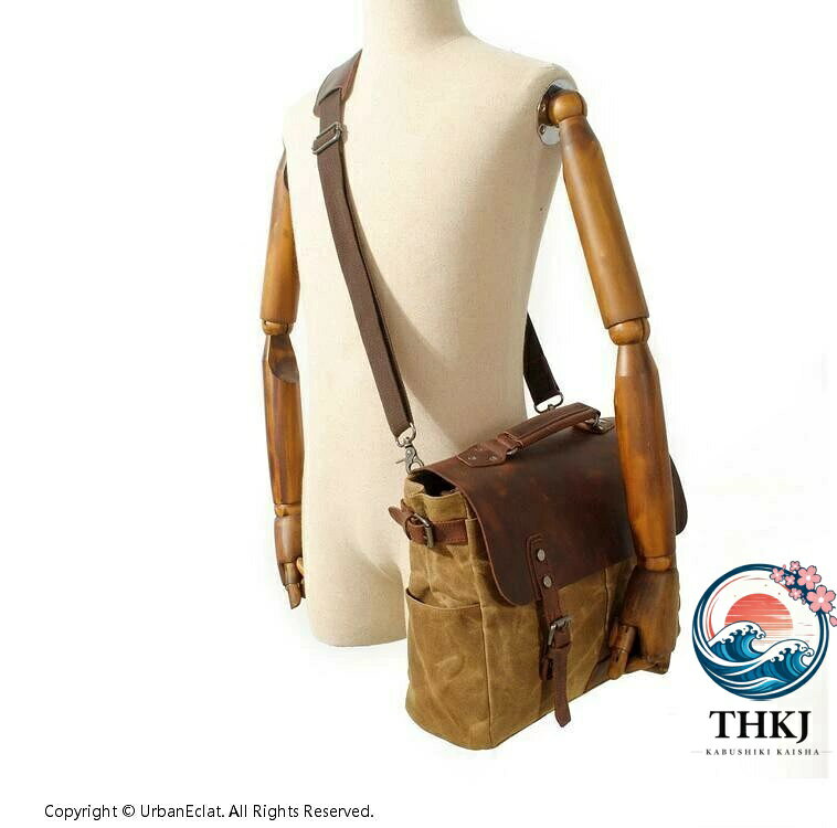 【全品2点で5%OFF】オートバイバッグ 本革 バイク ライダース THKJ サドルバック オイルワックス キャンバス クレイジーホースレザー 軽量 持ち運び便利 2