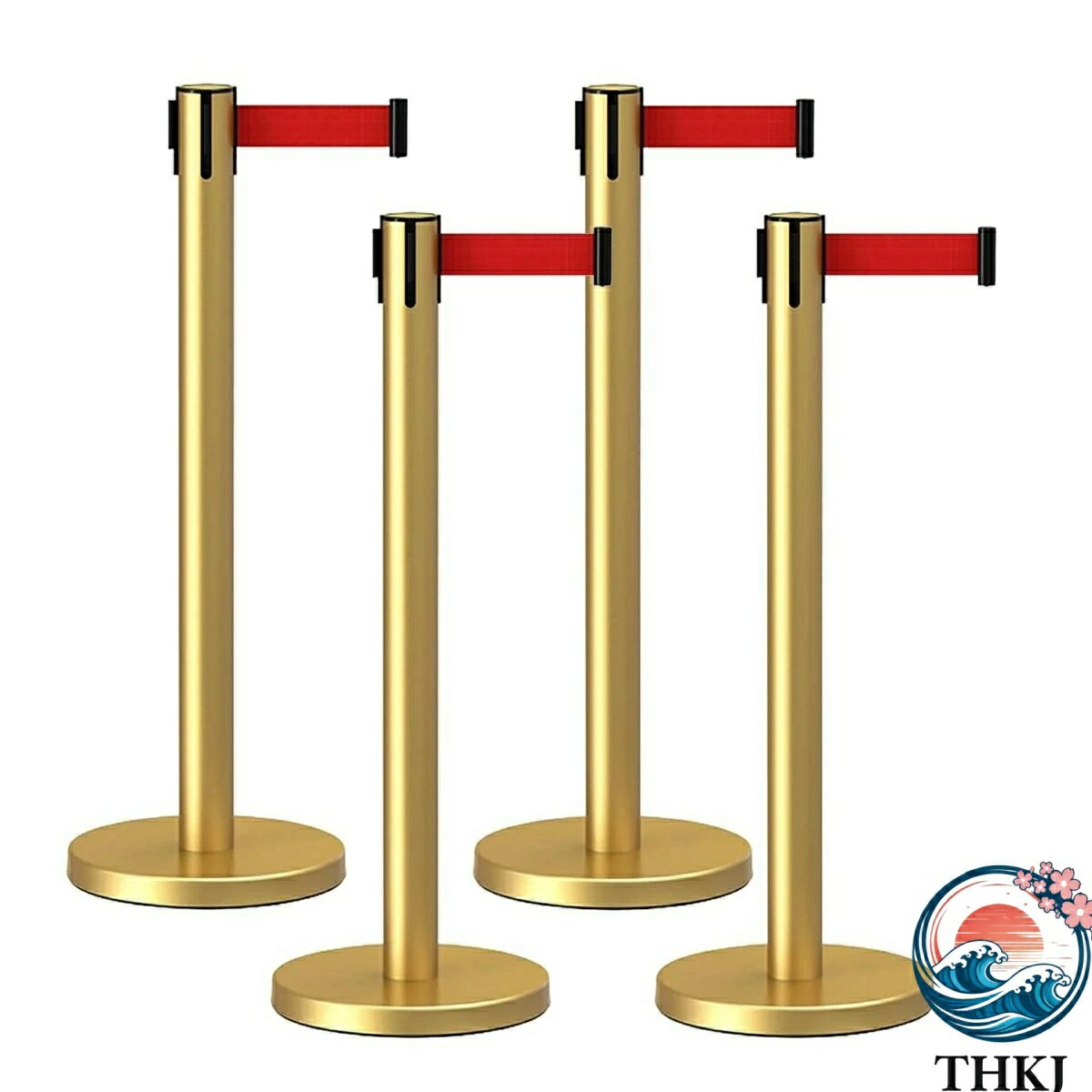 樂天商城 - 【全品2点で5%OFF】パーテーション ベルトパーテーション ガイドポール ポールスタンド THKJ 4方向連結可能 連結ベルト ベルト外れ防止機能付 支柱 省スペース