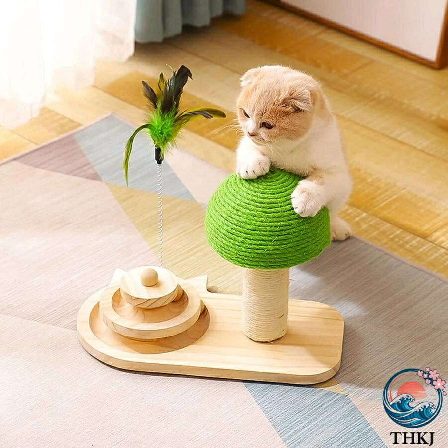 樂天商城 - 【全品2点で5%OFF】猫爪とぎタワ 爪とぎ 猫 きのこ形 小型 THKJ 組み立てが簡単 3in1 猫スクラッチポスト 家具を損傷するのを防ぎ 運動不足を改善する