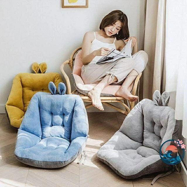 【全品5%ポイント】シートクッション 52cm チェアパッド 背もたれ 座布団 THKJ 座椅子 座面クッション 厚め 大きめ ふわふわモコモコ 暖かい 持ち運び便利 [2]