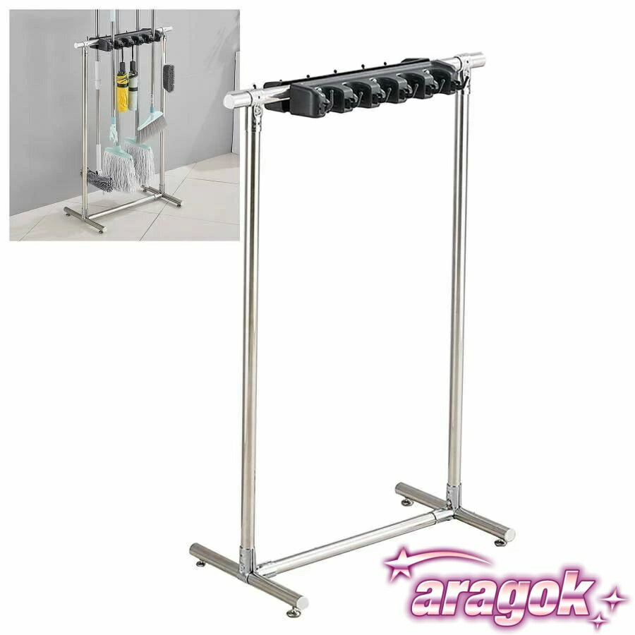 【本日中にご注文で5%OFF】ほうきとモップホルダー，床置きほうきとモップホルダー、濡れたモップを置..