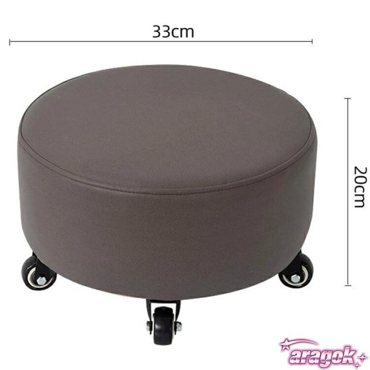 【全品2点で5%OFF】ロースツール キャスター付き 丸椅子 スツール PU革 防水 5輪 フットスツール キッズ ネイル サロン 子供用 背もたれなし ローラーシート 丸|季節の対策に活躍