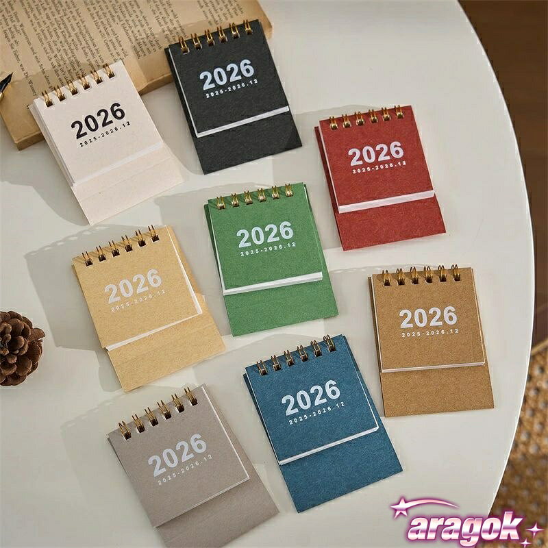 【全品2点で5%OFF】卓上カレンダー ミニカレンダー 小型卓上カレンダー 2026年 卓上デザイン 折りたたみ可能 持ち運び便利 おしゃれ 学..