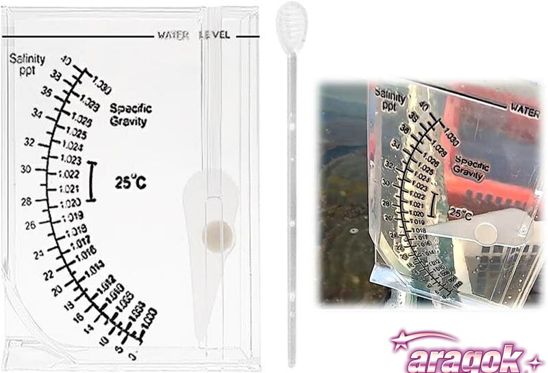 【全品2点で5%OFF】水槽 比重計 塩分比重計 正方形 塩水 ハイドロメーター アクリル材質 丈夫で耐久性..