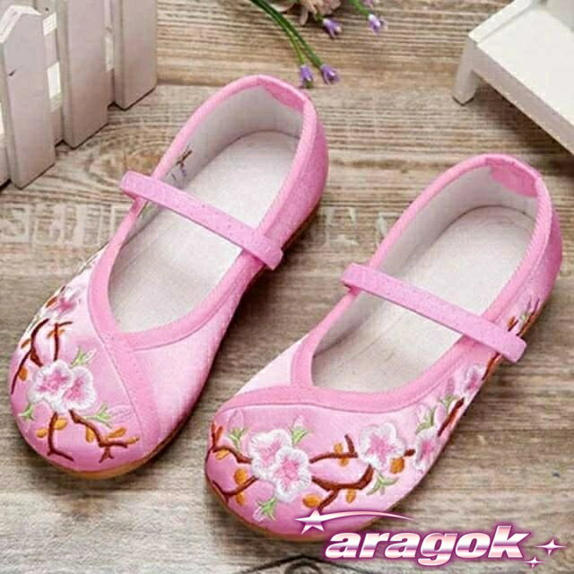 【全品2点で5%OFF】大人 歩きやすい 靴 結婚式 履物 子供靴 3歳 THKJ ホワイト 七五三 バレエ靴 和柄の靴 キッズ 刺繍 和装 ピンク 知育 学習 プレゼント