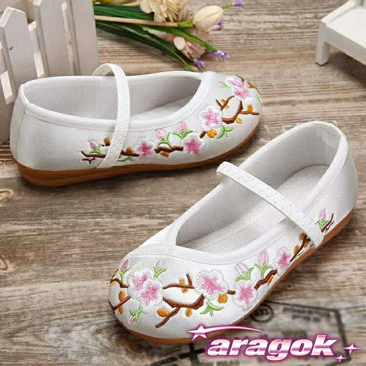 【全品2点で5%OFF】大人 歩きやすい 靴 結婚式 履物 子供靴 3歳 THKJ ホワイト 七五三 バレエ靴 和柄の靴 キッズ 刺繍 和装 ピンク 知育 学習 プレゼント