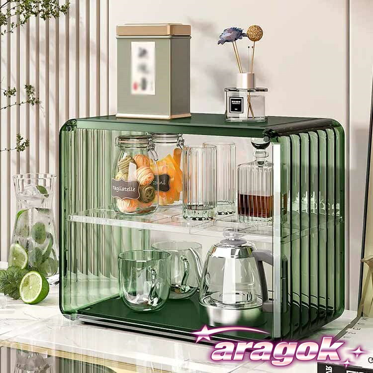【全品5%ポイント】ミニ食器棚 食器棚 ミニキッチンキャビネット キッチンラック ラック 上置き 2段 卓上 棚 キッチン 収納ボックス 収納ケース 箱収納 [2]