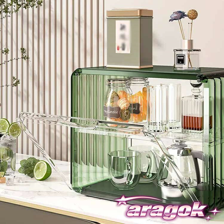【全品5%ポイント】ミニ食器棚 食器棚 ミニキッチンキャビネット キッチンラック ラック 上置き 2段 卓上 棚 キッチン 収納ボックス 収納ケース 箱収納 [3]