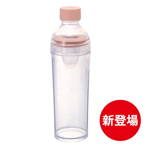 HARIO ポリプロピレン製 フィルターINボトル ポータブル　約400ml ピンク 水出し ポット 水出し ハリオ 水出し茶 冷茶 水出し水出し茶ポット フィルターインボトル 冷茶ポット スリム　お茶 日本茶 荒畑園 プレゼント