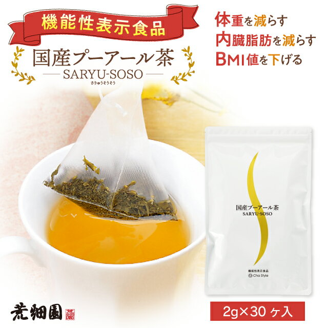 機能性表示食品 プーアール茶 プーアル茶 マグカップ用 国産 ダイエットプーアール茶 2g 30ヶ マグカップ用 送料無料 メール便 ダイエット茶 ダイエットティー お茶 緑茶 プアール茶 ティーパ…